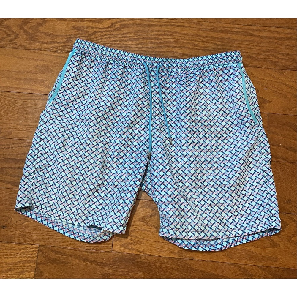 Mens Mr Swim Trunks XXL 2XL Geometric Mesh Lined Shorts